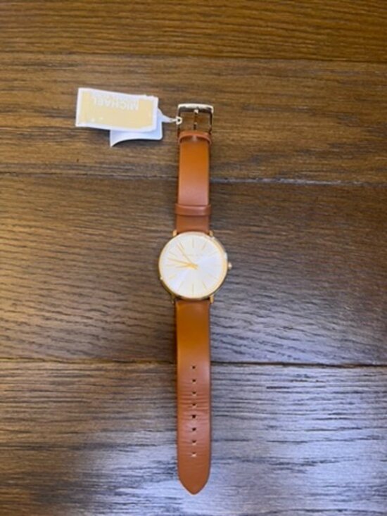 Michael Kors Pyper Tan Leather Gold-Tone Watch — NWT main image 5